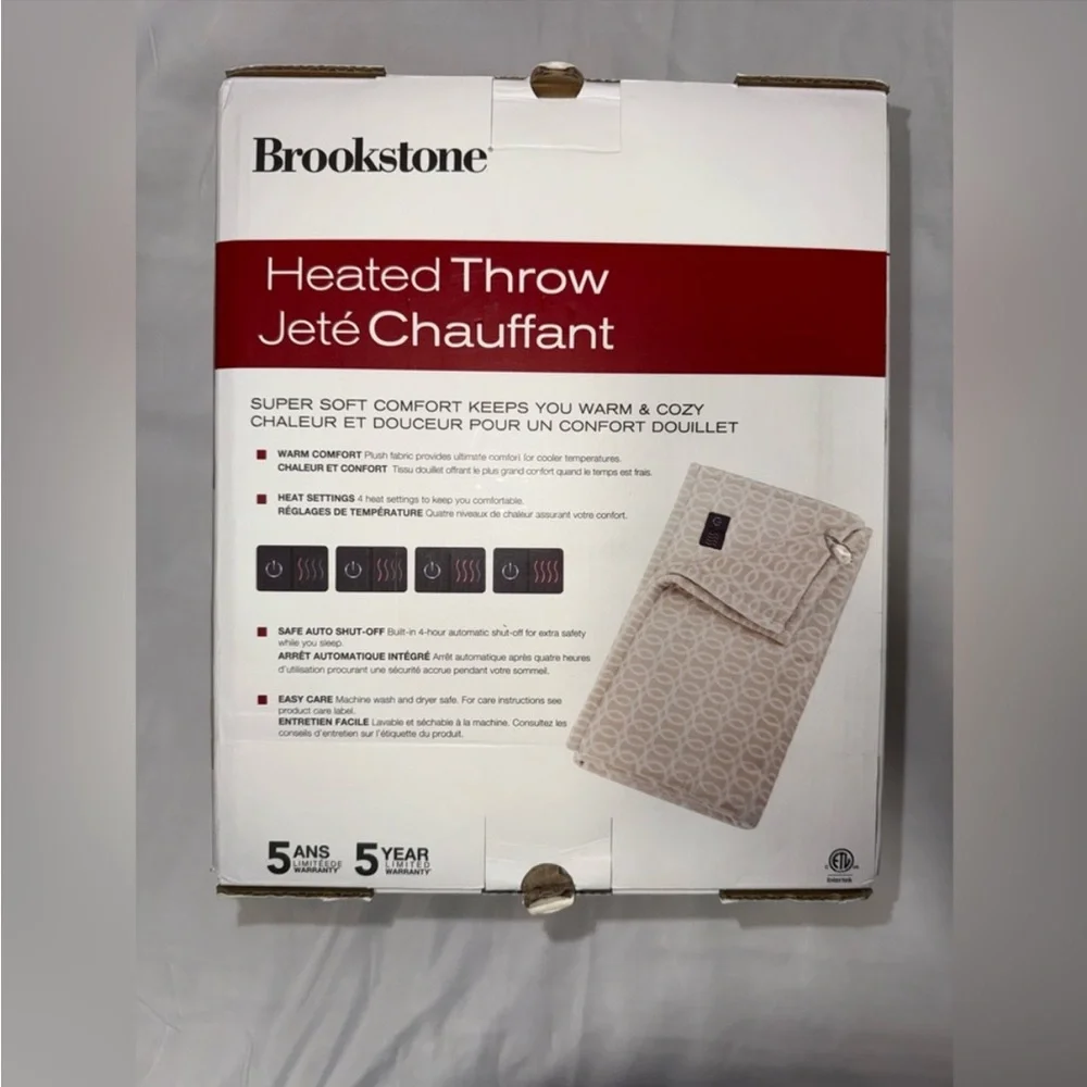 NWT Brookstone Heated Throw 50in X 60in - Picture 5 of 7